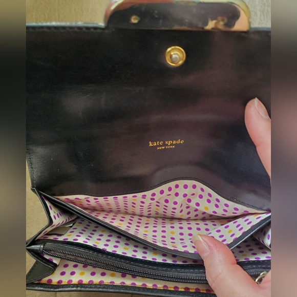 KATE SPADE TOMPKINS SQUARE FLAP CHRISSY Wallet In Black - Picture 9 of 10